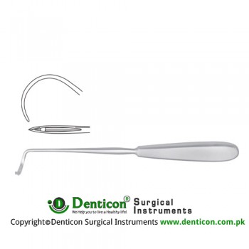 Deschamps Ligature Needle Sharp for Right Hand Stainless Steel, 20 cm - 8"